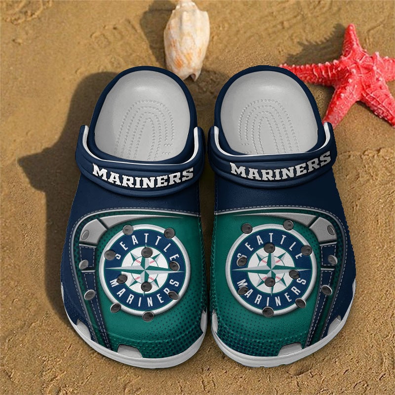 LIMITED EDITION - NEW CUSTOMIZED MLB14 SMS SEATTLE MARINERS CLOGS