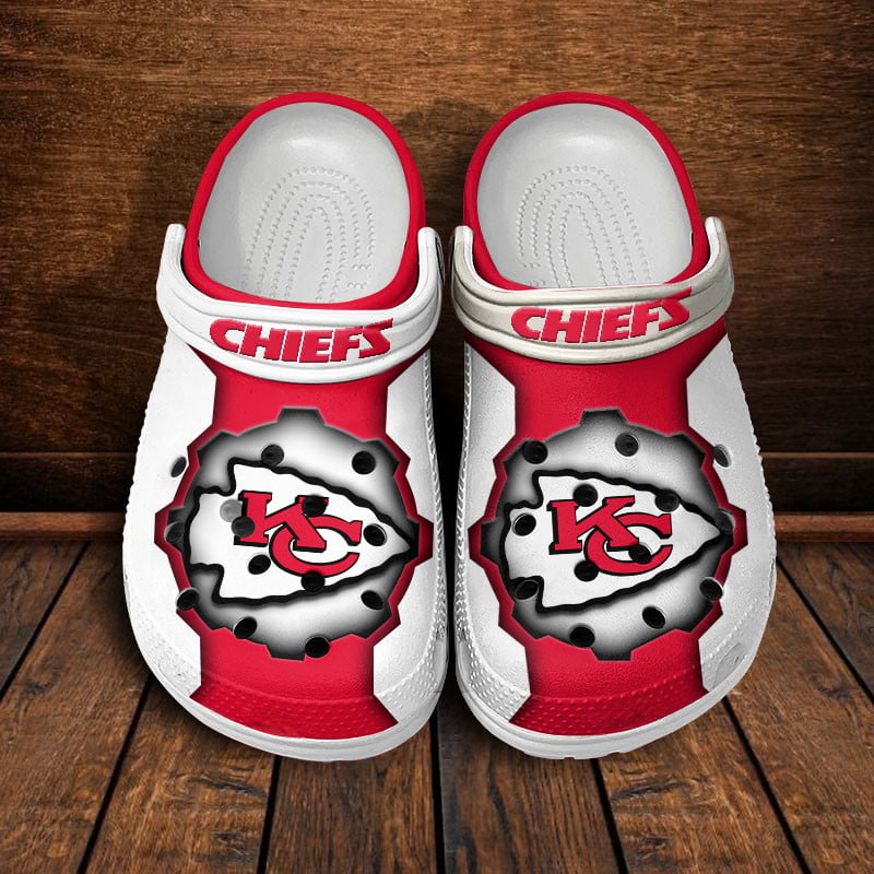 LIMITED EDITION - NEW CUSTOMIZED NFL01 KCC KANSAS CITY CHIEFS CLOGS