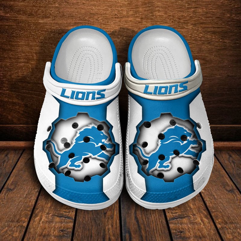 LIMITED EDITION - NEW CUSTOMIZED NFL04 DTL DETROIT LIONS CLOGS