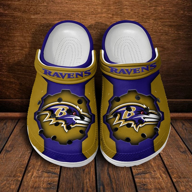 LIMITED EDITION - NEW CUSTOMIZED NFL28 BTR BALTIMORE RAVENS CLOGS