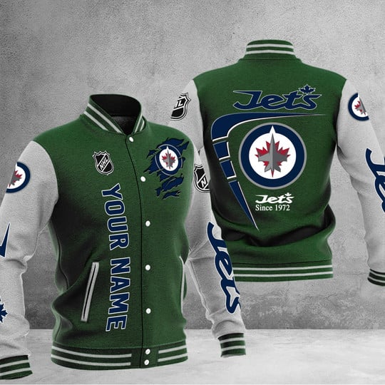 LIMITED EDITION - NEW PREMIUM NHL21 WPJ WINNIPEG JETS BASEBALL JACKET