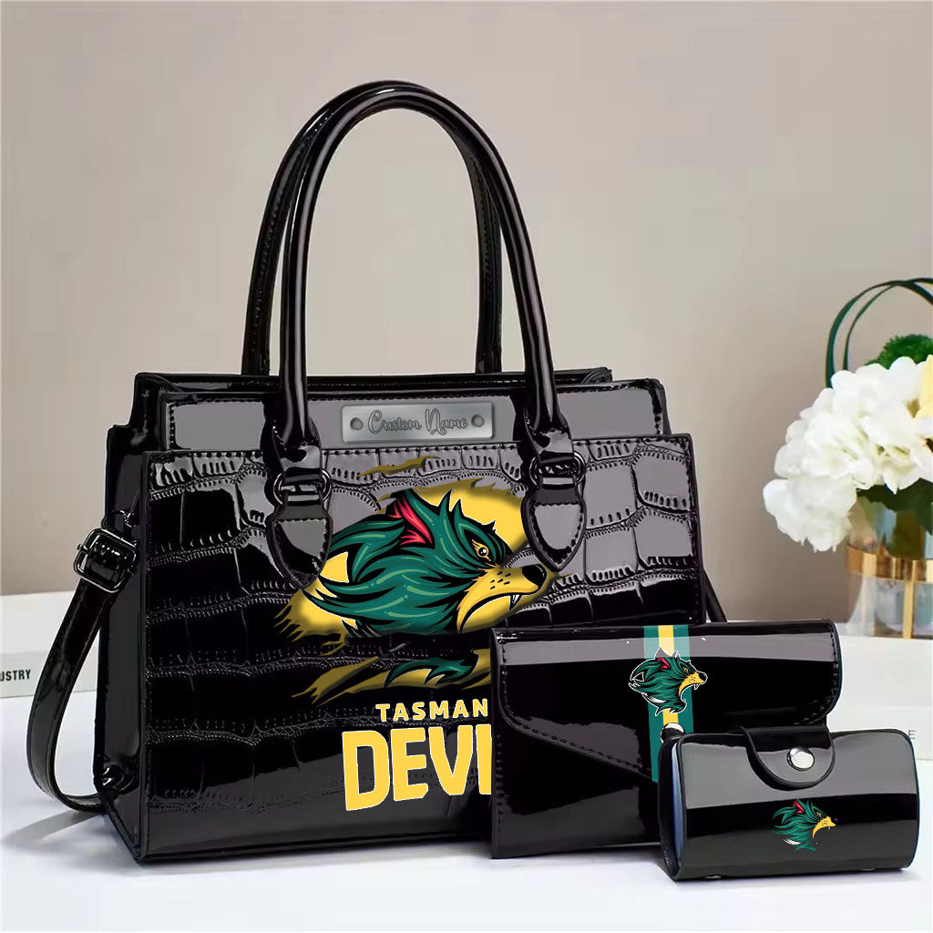 LIMITED EDITION - NEW 05 TMND PERSONALIZED EMBOSSED THREE-PIECE HANDBAG SET