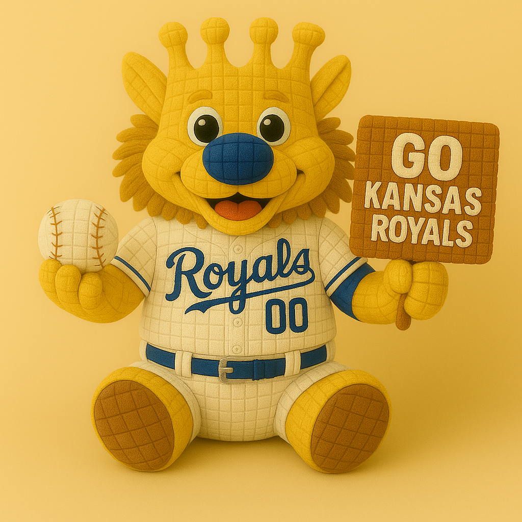 LIMITED EDITION - MLB 19 KCR KANSAS CITY ROYALS HANDMADE CROCHET