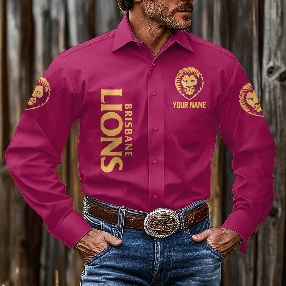 LIMITED EDITION - NEW 02 BBL CUSTOMIZED MEN'S LONG-SLEEVE BUTTON-UP SHIRT