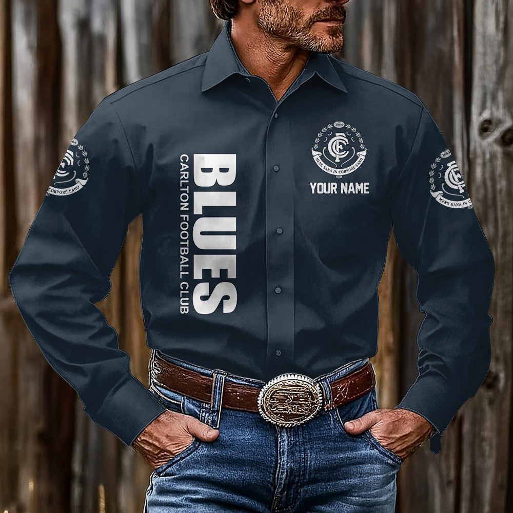 LIMITED EDITION - NEW 08 CTB CUSTOMIZED MEN'S LONG-SLEEVE BUTTON-UP SHIRT