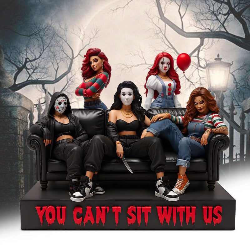 GIRLS YOU CAN'T SIT WITH ME HORROR MOVIE CHARACTERS ACRYLIC BLOCK PLAQUE - GIFT FOR FANS