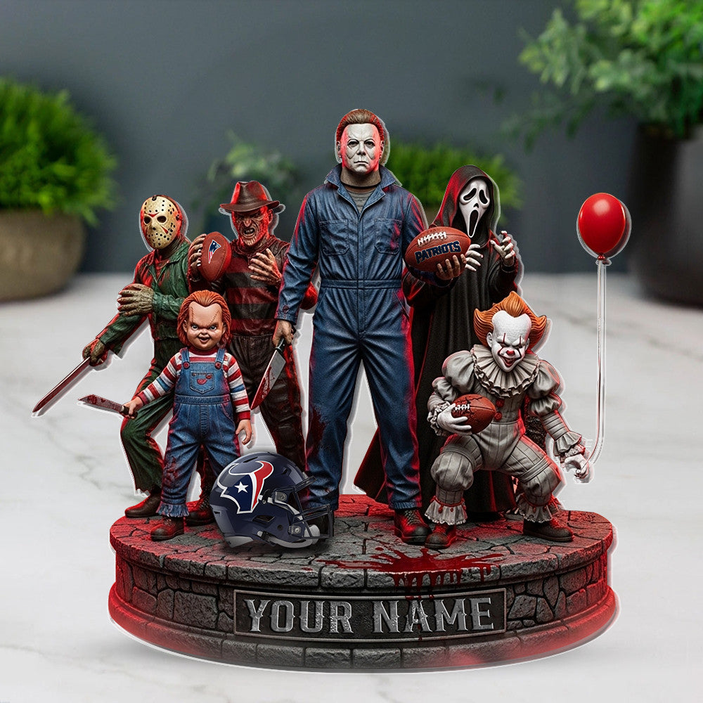 LIMITED EDITION - NEW CUSTOMIZED NFL27 NEP NEW ENGLAND PATRIOTS HORROR MOVIE ACRYLIC PLAQUE