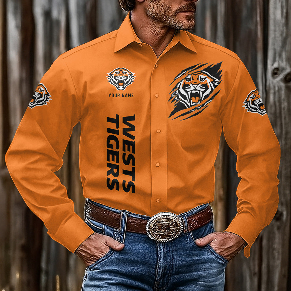 LIMITED EDITION - NEW 16 WTG CUSTOMIZED MEN'S LONG-SLEEVE BUTTON-UP SHIRT