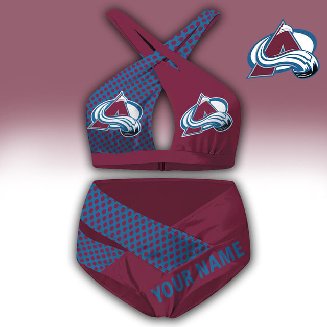 LIMITED EDITION - NEW CUSTOMIZED NHL05 CAL COLORADO AVALANCHE WOMEN'S CROSS SWIMSUIT UNDERWEAR