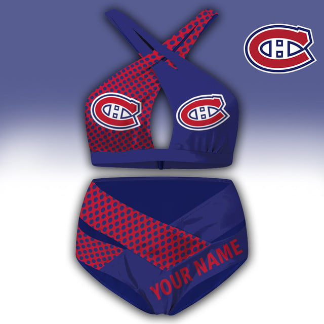 LIMITED EDITION - NEW CUSTOMIZED NHL11 MCD MONTREAL CANADIENS WOMEN'S CROSS SWIMSUIT UNDERWEAR