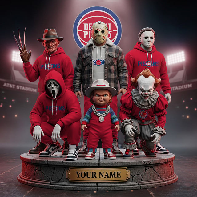 LIMITED EDITION - NEW CUSTOMIZED NBA14 DP DETROIT PISTONS HORROR MOVIE ACRYLIC PLAQUE