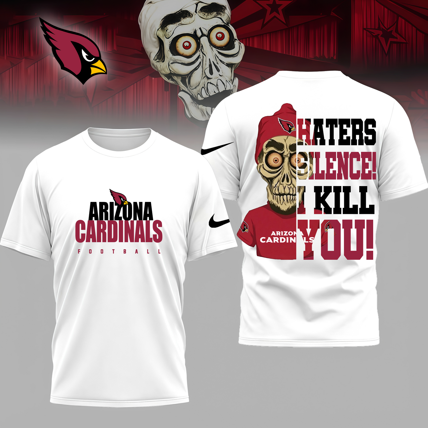 LIMITED EDITION - NEW CUSTOMIZED NFL20 ARIZONA CARDINALS HATERS SILENCE I KILL YOU SHIRT