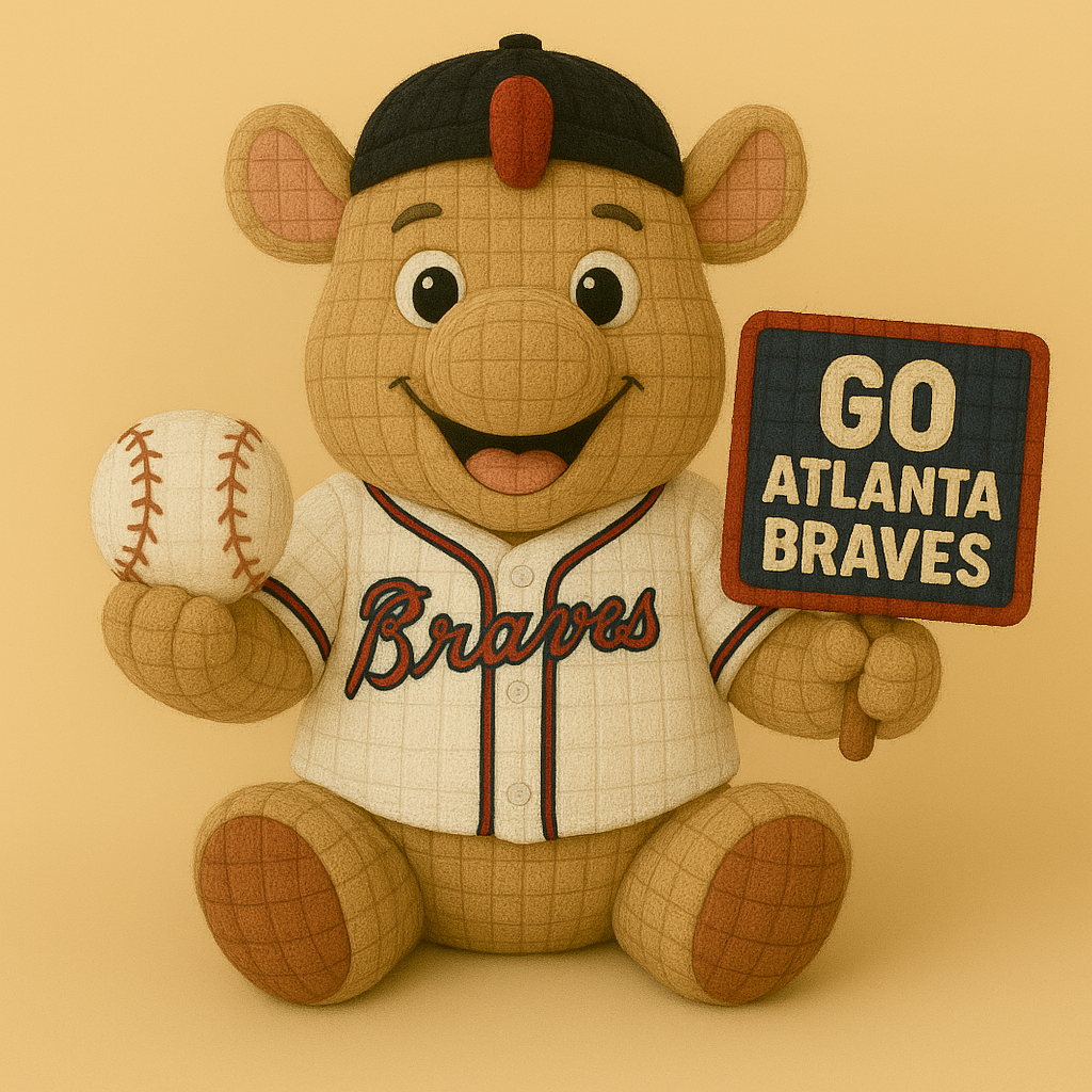 LIMITED EDITION - MLB 10 ABV ATLANTA BRAVES HANDMADE CROCHET