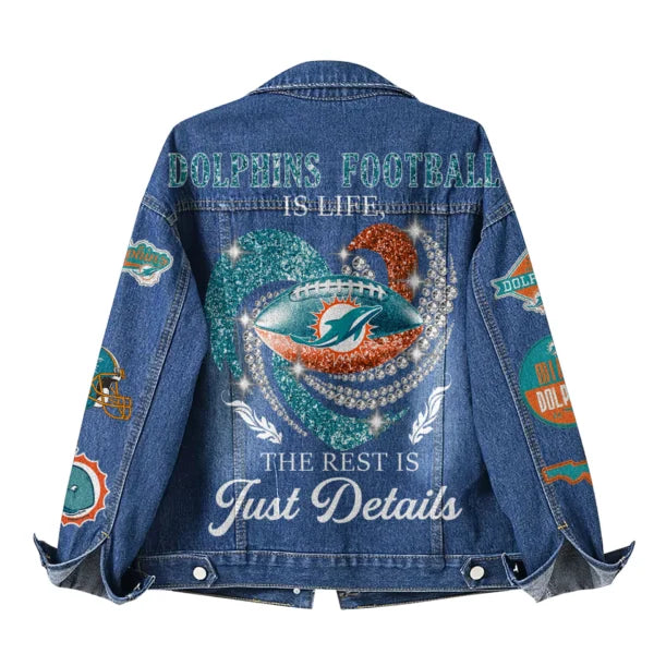 LIMITED EDITION - NEW PREMIUM NFL19 MDP MIAMI DOLPHINS DENIM JACKET