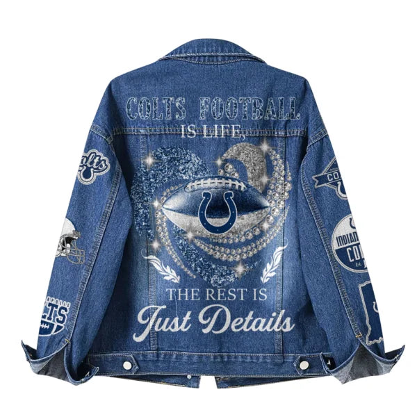 LIMITED EDITION - NEW PREMIUM NFL17 IDC INDIANAPOLIS COLTS DENIM JACKET