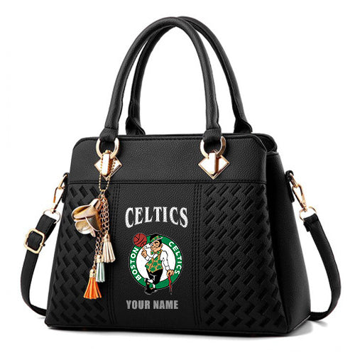 LIMITED EDITION - NEW CUSTOMIZED NBA03 BC BOSTON CELTICS WOMEN'S HANDBAGS MULTICOLOR