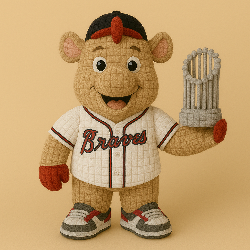 LIMITED EDITION - MLB 10 ABV ATLANTA BRAVES HANDMADE CROCHET