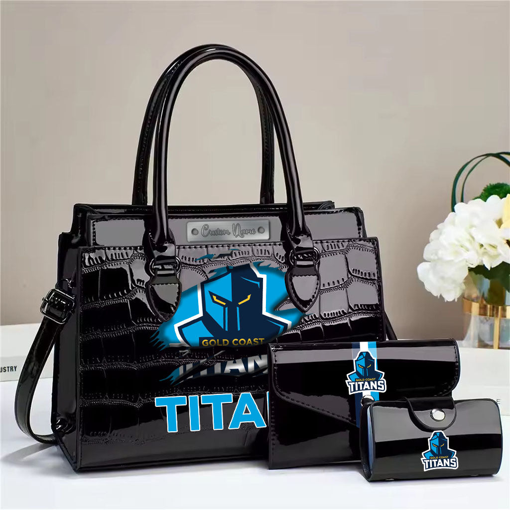 LIMITED EDITION - NEW 09 GCT PERSONALIZED EMBOSSED THREE-PIECE HANDBAG SET
