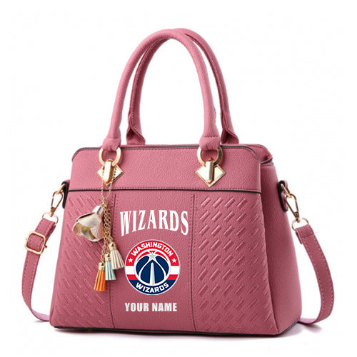 LIMITED EDITION - NEW CUSTOMIZED NBA28 WW WASHINGTON WIZARDS WOMEN'S HANDBAGS MULTICOLOR