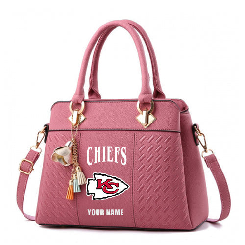 LIMITED EDITION - NEW CUSTOMIZED NFL01 KCC KANSAS CITY CHIEFS HANDBAG IN MULTIPLE COLORS