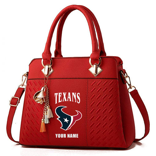 LIMITED EDITION - NEW CUSTOMIZED NFL15 HTT HOUSTON TEXANS HANDBAG IN MULTIPLE COLORS