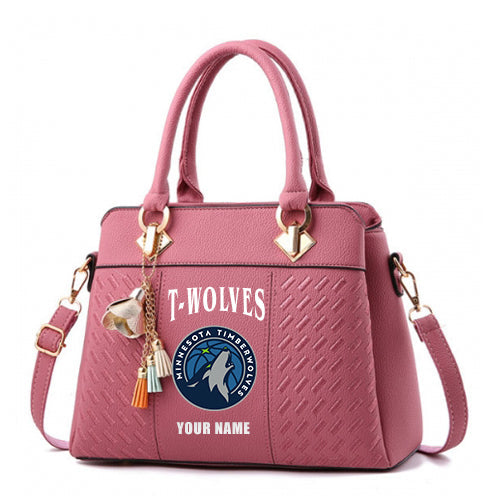 LIMITED EDITION - NEW CUSTOMIZED NBA05 MT MINNESOTA TIMBERWOLVES WOMEN'S HANDBAGS MULTICOLOR