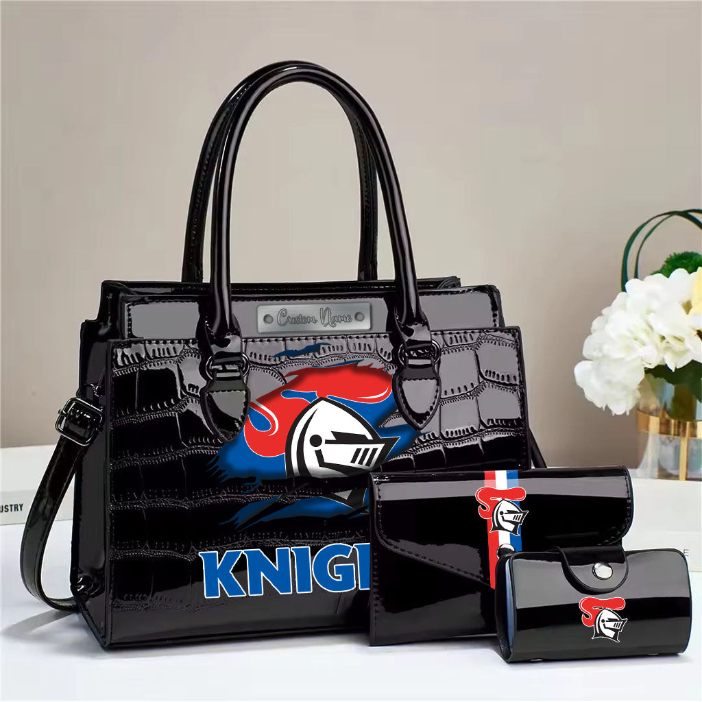 LIMITED EDITION - NEW 12 NCK PERSONALIZED EMBOSSED THREE-PIECE HANDBAG SET