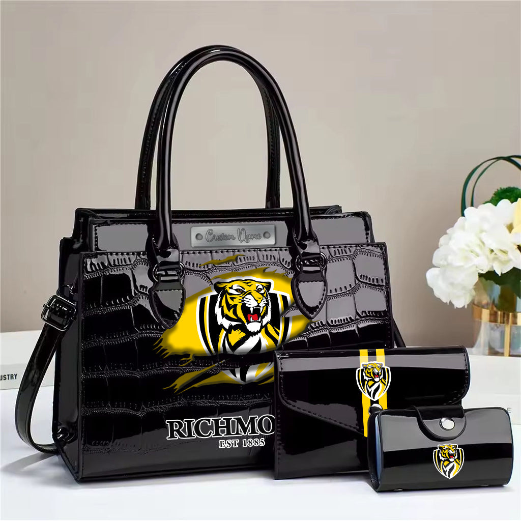 LIMITED EDITION - NEW 06 RTG PERSONALIZED EMBOSSED THREE-PIECE HANDBAG SET