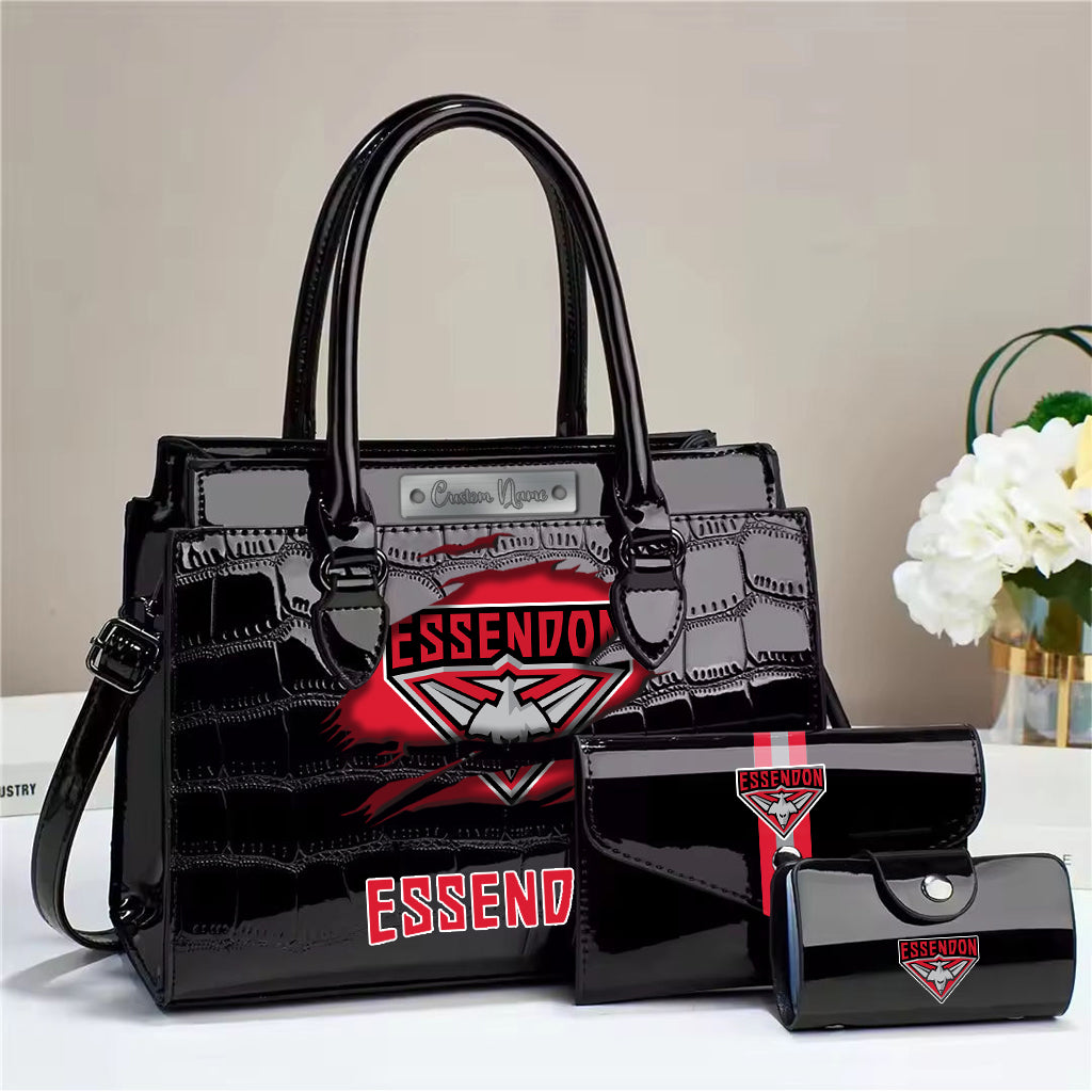 LIMITED EDITION - NEW 04 ESDB PERSONALIZED EMBOSSED THREE-PIECE HANDBAG SET