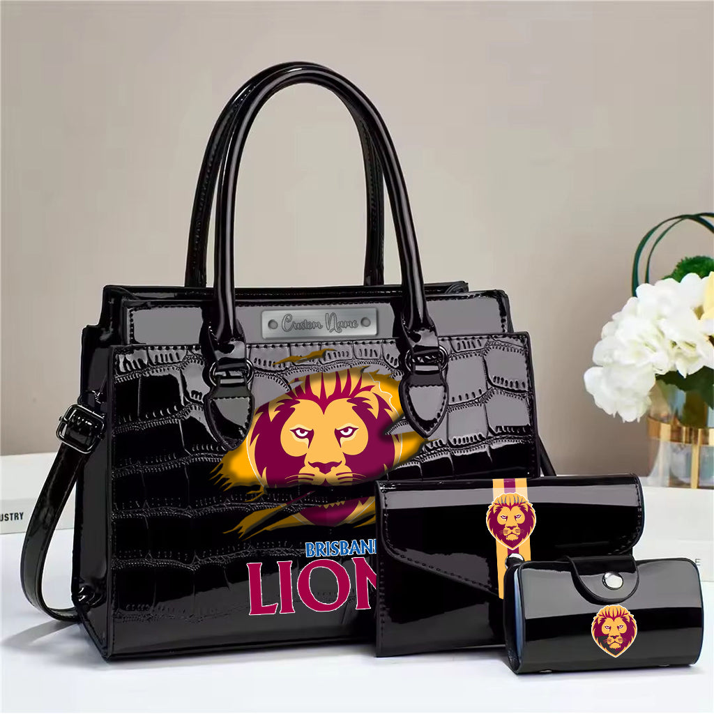 LIMITED EDITION - NEW 02 BBL PERSONALIZED EMBOSSED THREE-PIECE HANDBAG SET