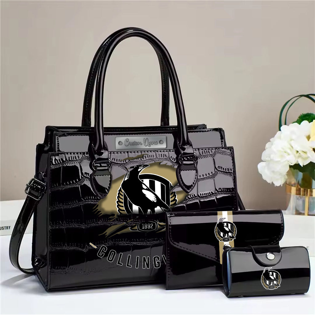 LIMITED EDITION - NEW 03 CLWM PERSONALIZED EMBOSSED THREE-PIECE HANDBAG SET