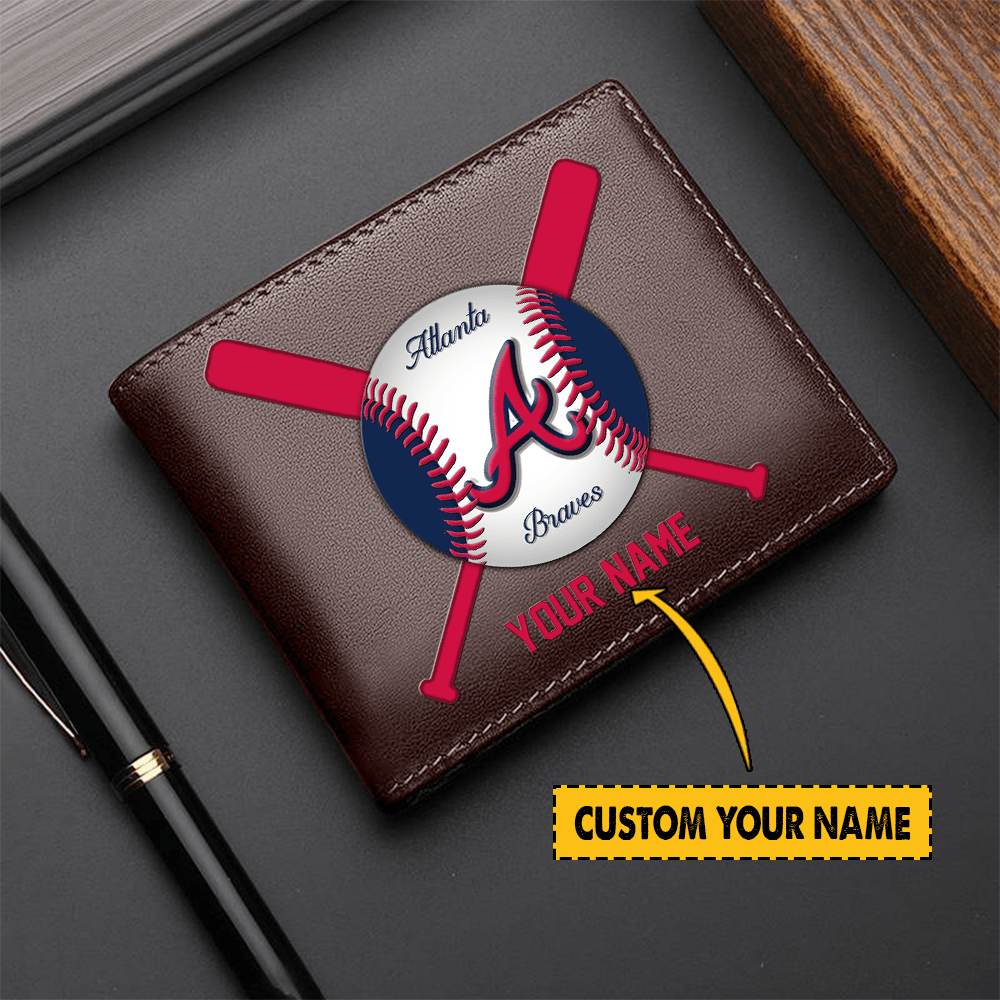 LIMITED EDITION - NEW CUSTOMIZED MLB09 AT BRAVES LEATHER WALLET