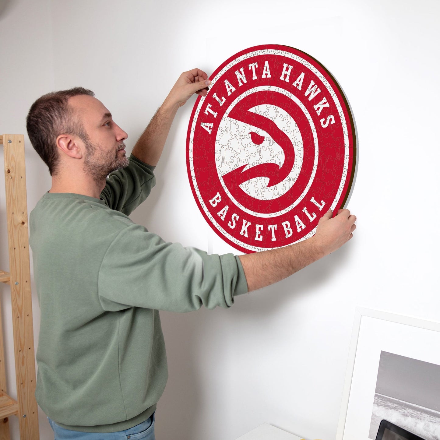 LIMITED EDITION - NEW CUSTOMIZED NBA17 AH ATLANTA HAWKS WOODEN PUZZLE