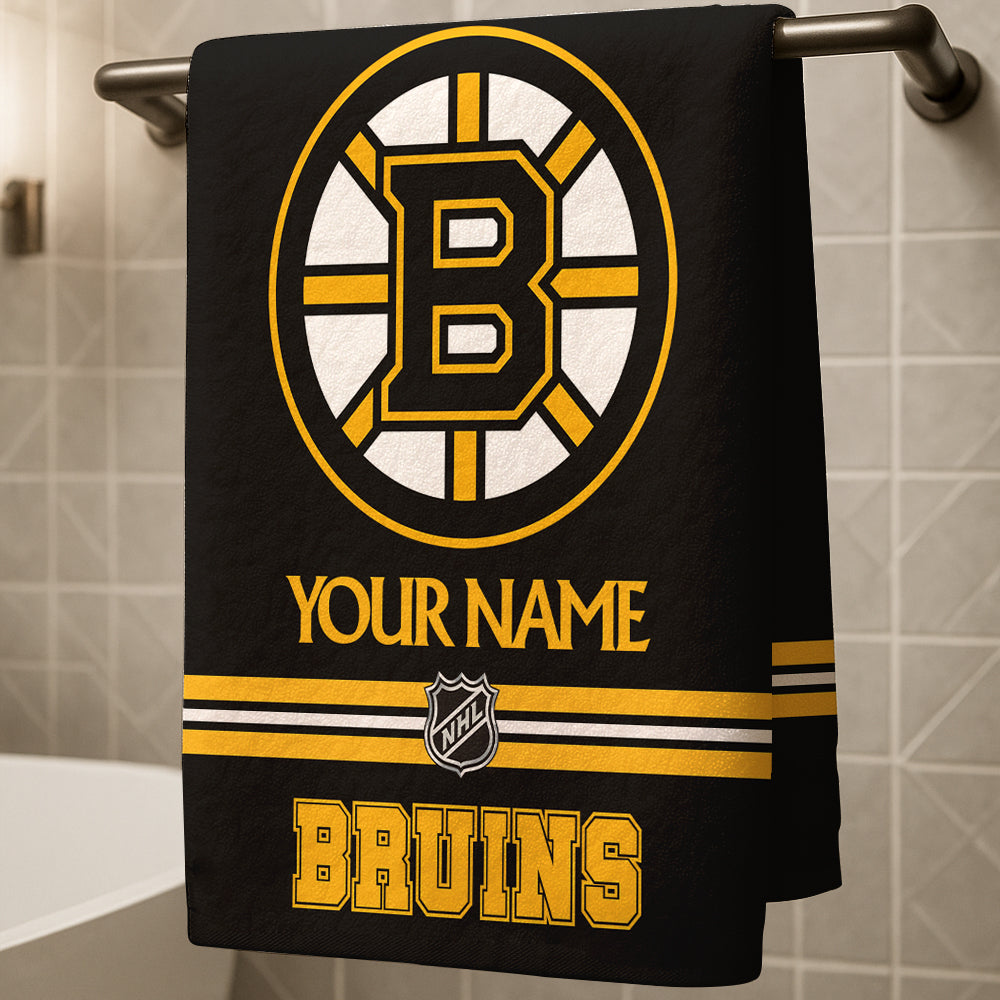 LIMITED EDITION - NEW CUSTOMIZED NHL02 BTB BOSTON BRUINS BEACH & BATH TOWEL