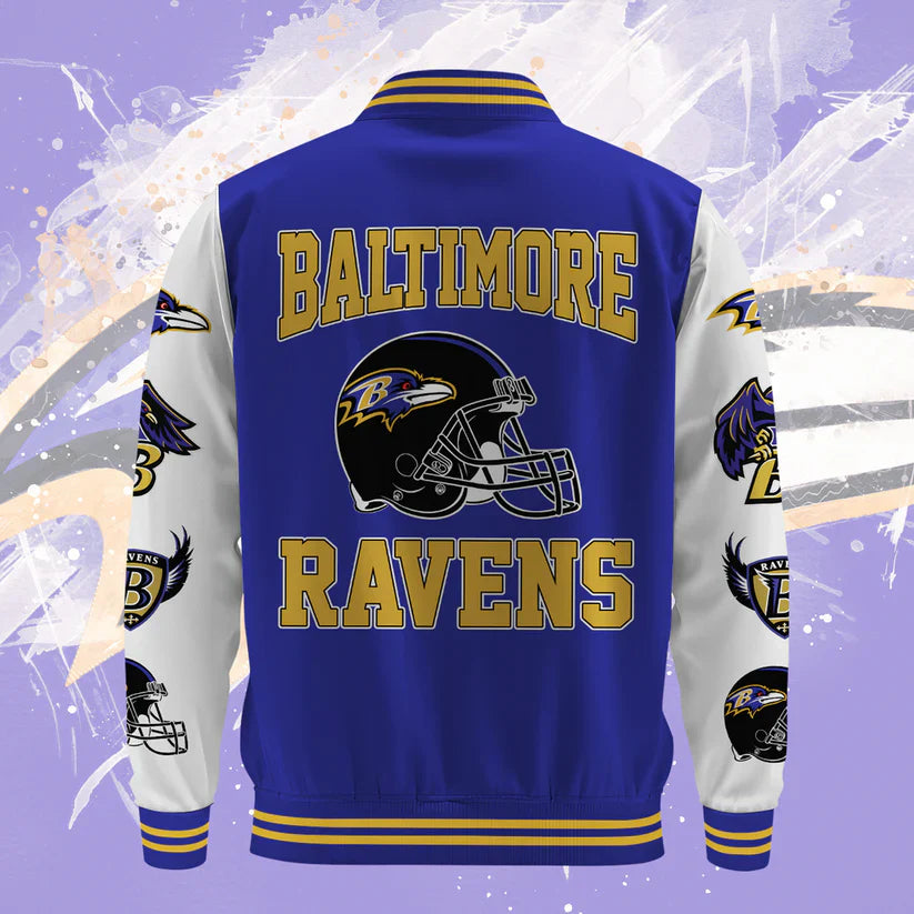 LIMITED EDITION - NEW CUSTOMIZED NFL28 BTR BALTIMORE RAVENS BASEBALL JACKET
