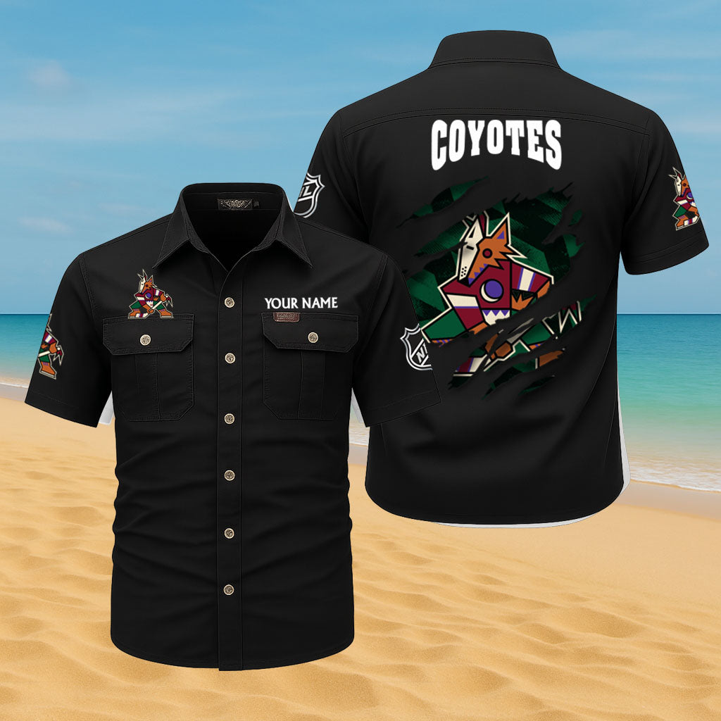 LIMITED EDITION - NEW CUSTOMIZED NHL30 AZC ARIZONA COYOTES CARGO SHIRT