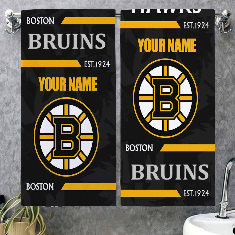 LIMITED EDITION - NEW CUSTOMIZED NHL02 BTB BOSTON BRUINS BEACH & BATH TOWEL