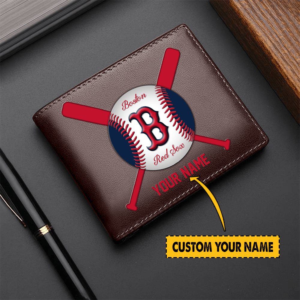 LIMITED EDITION - NEW CUSTOMIZED MLB03 BR SOX LEATHER WALLET