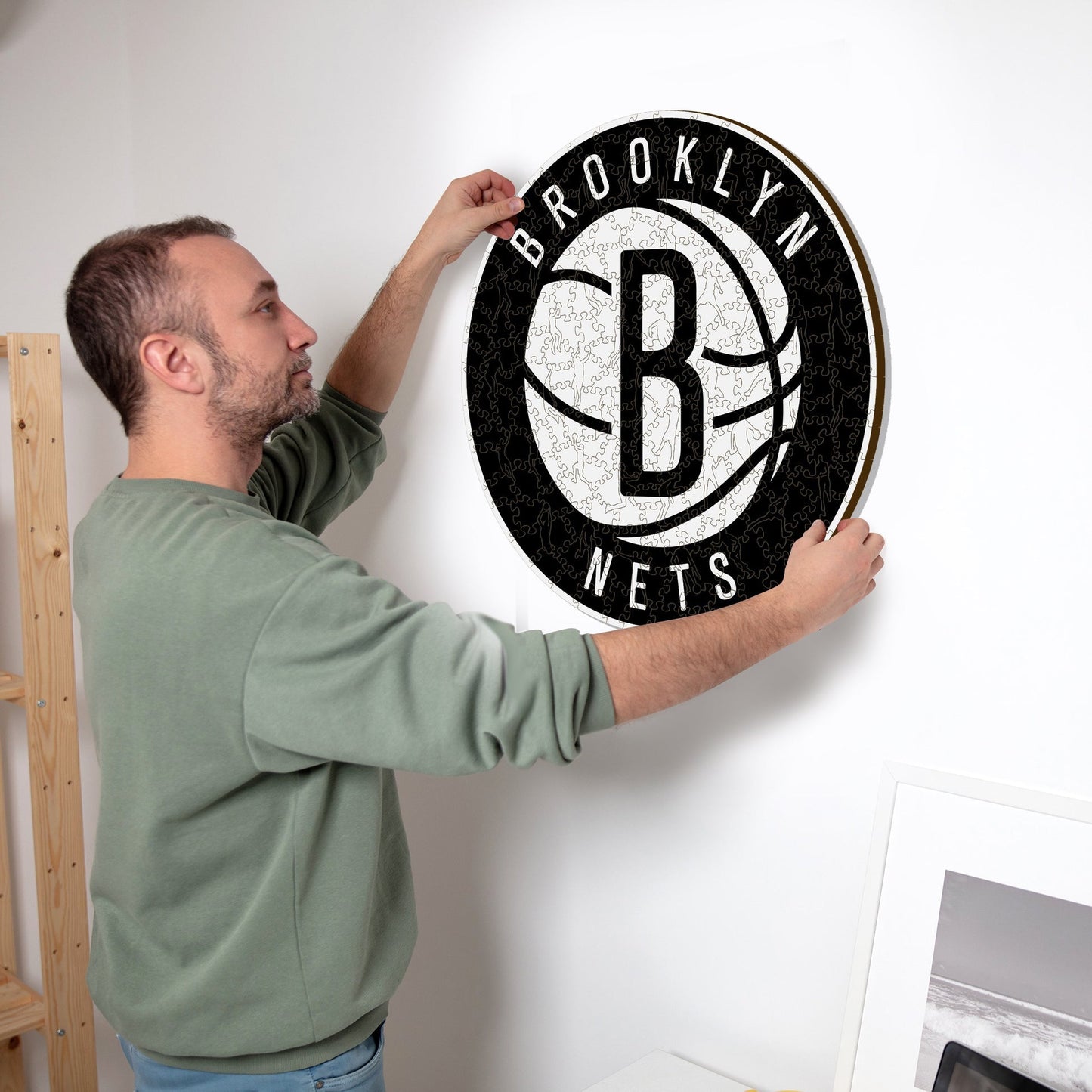 LIMITED EDITION - NEW CUSTOMIZED NBA25 BN BROOKLYN NETS WOODEN PUZZLE