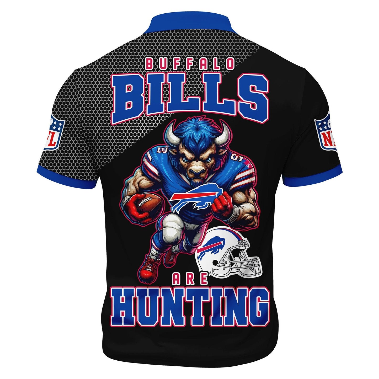 LIMITED EDITION - NEW CUSTOMIZED NFL03 BFB BUFFALO BILLS HARLEY-DAVIDSON POLO WITH ZIPPER SHIRT