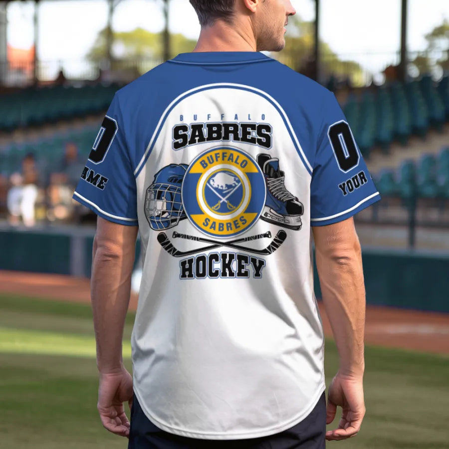 LIMITED EDITION - NEW CUSTOMIZED NHL28 BF SABRES BASEBALL JERSEY