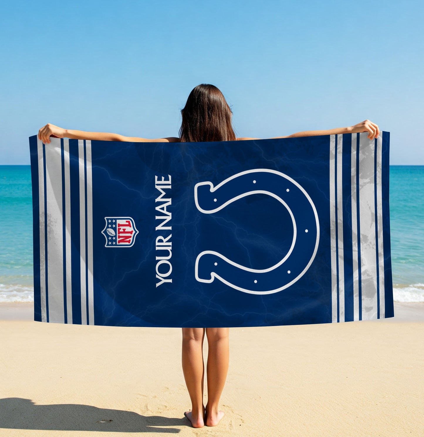 LIMITED EDITION - NEW CUSTOMIZED NFL17 IDC INDIANAPOLIS COLTS BEACH & BATH TOWEL (KIDS & ADULTS)