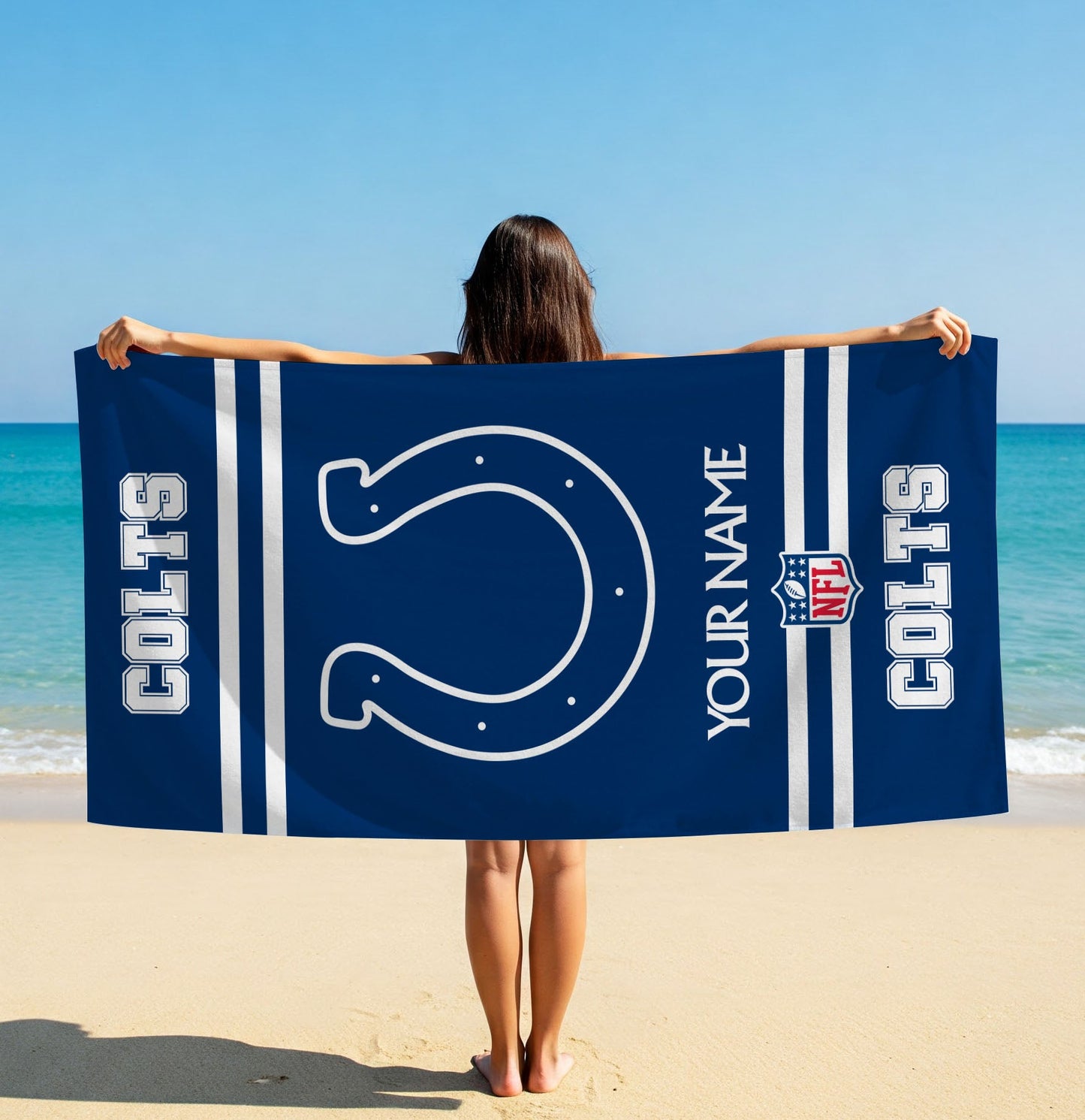 LIMITED EDITION - NEW CUSTOMIZED NFL17 IDC INDIANAPOLIS COLTS BEACH & BATH TOWEL (KIDS & ADULTS)
