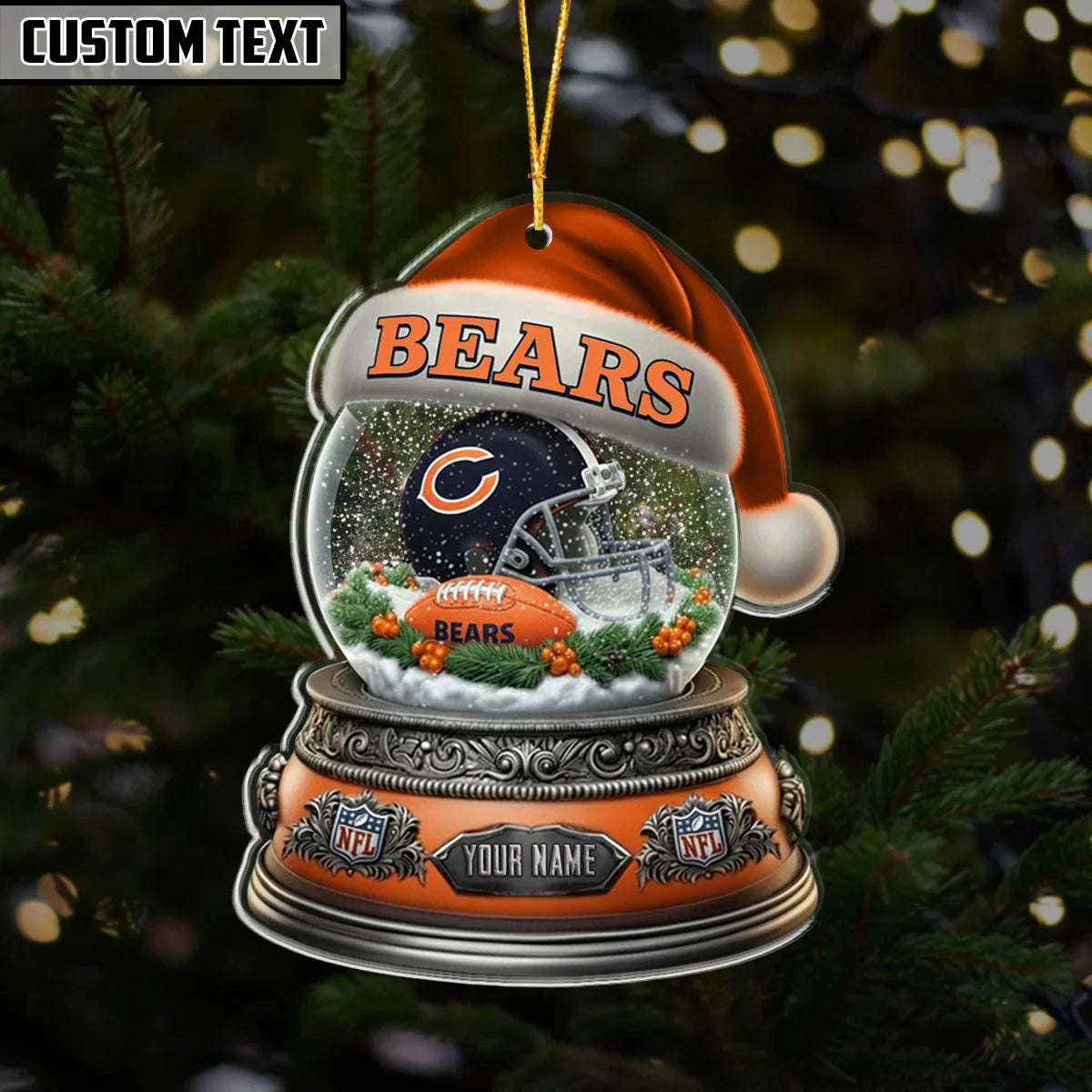 LIMITED EDITION - NEW CUSTOMIZED NFL26 CCB CHICAGO BEARS ORNAMENT