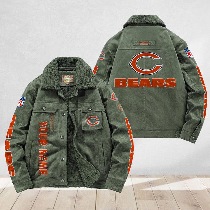 LIMITED EDITION - NEW CUSTOMIZED NFL26 CCB CHICAGO BEARS FLEECE JACKET