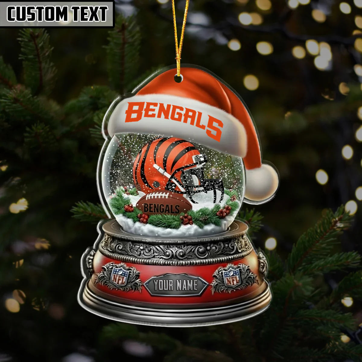LIMITED EDITION - NEW CUSTOMIZED NFL16 CCB CINCINNATI BENGALS ORNAMENT
