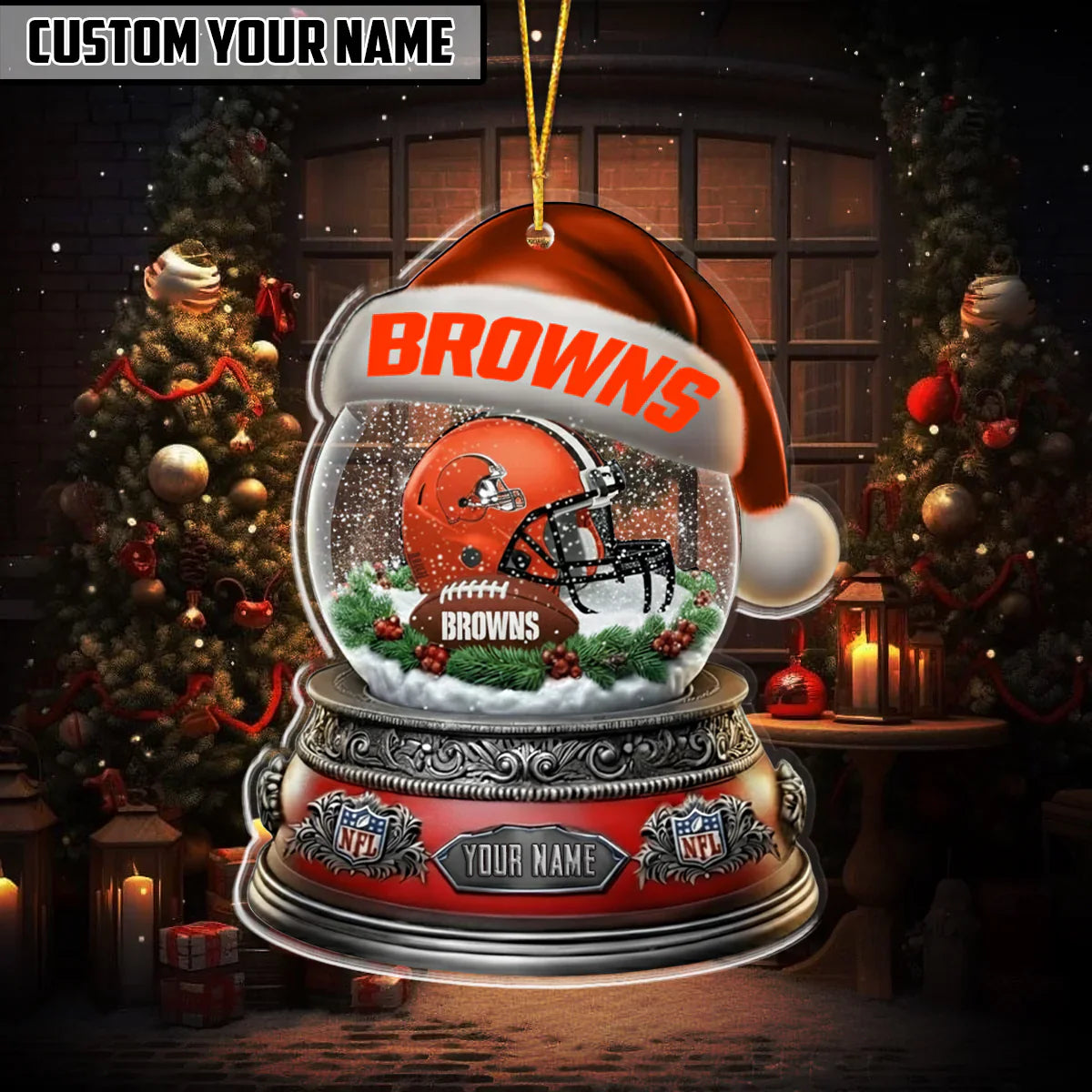 LIMITED EDITION - NEW CUSTOMIZED NFL29 CLB CLEVELAND BROWNS ORNAMENT
