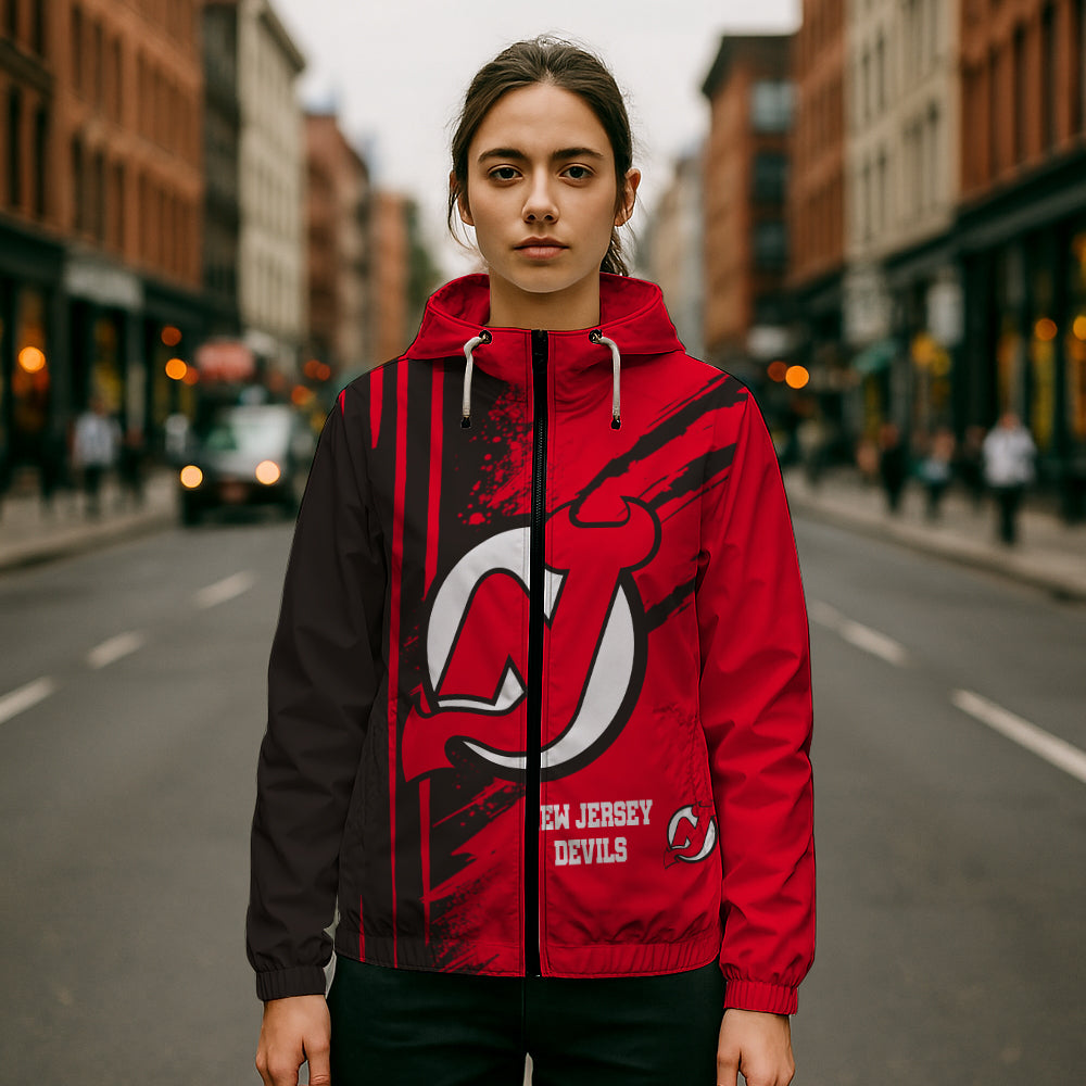 LIMITED EDITION - NEW CUSTOMIZED NHL06 NJD NEW JERSEY DEVILS WINDBREAKER JACKET
