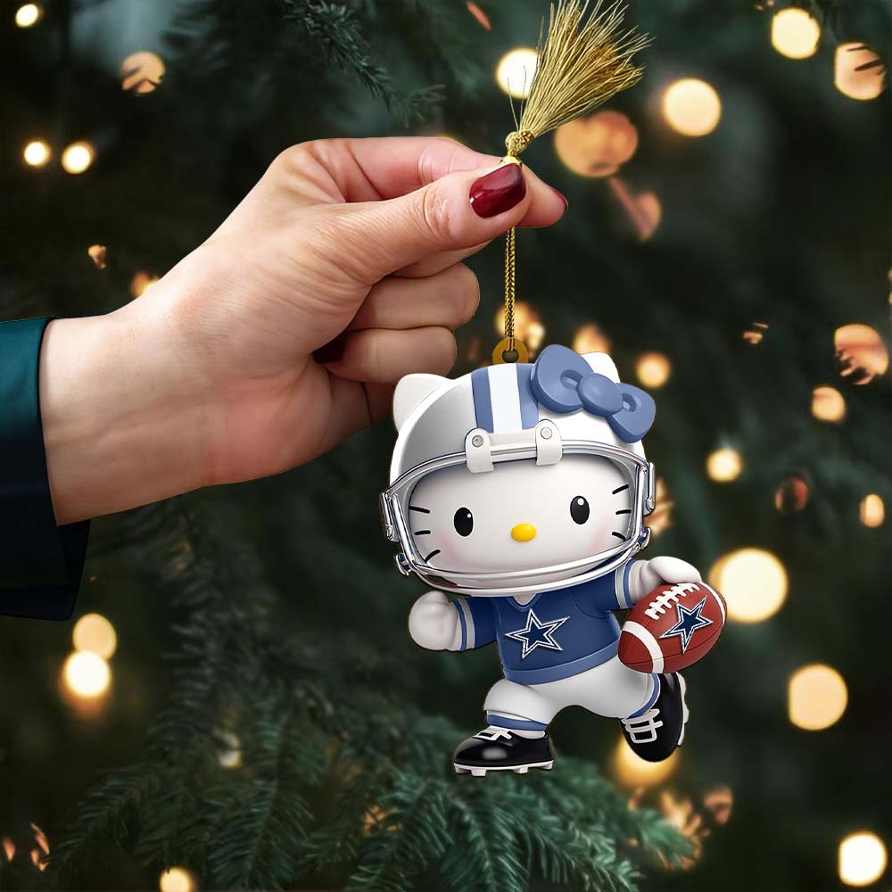 LIMITED EDITION - NEW CUSTOMIZED NFL21 DCB DALLAS COWBOYS HELLO KITTY ACRYLIC ORNAMENT