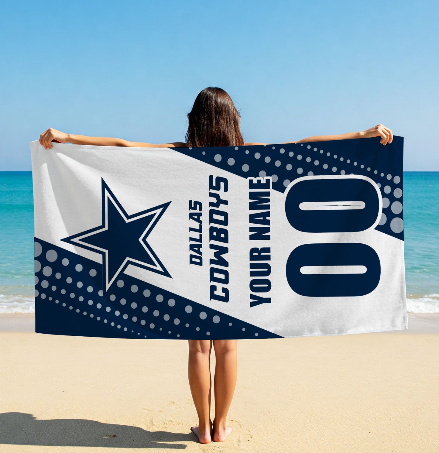 LIMITED EDITION - NEW CUSTOMIZED NFL21 DCB DALLAS COWBOYS BEACH & BATH TOWEL